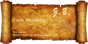 Zach Borbála névjegykártya